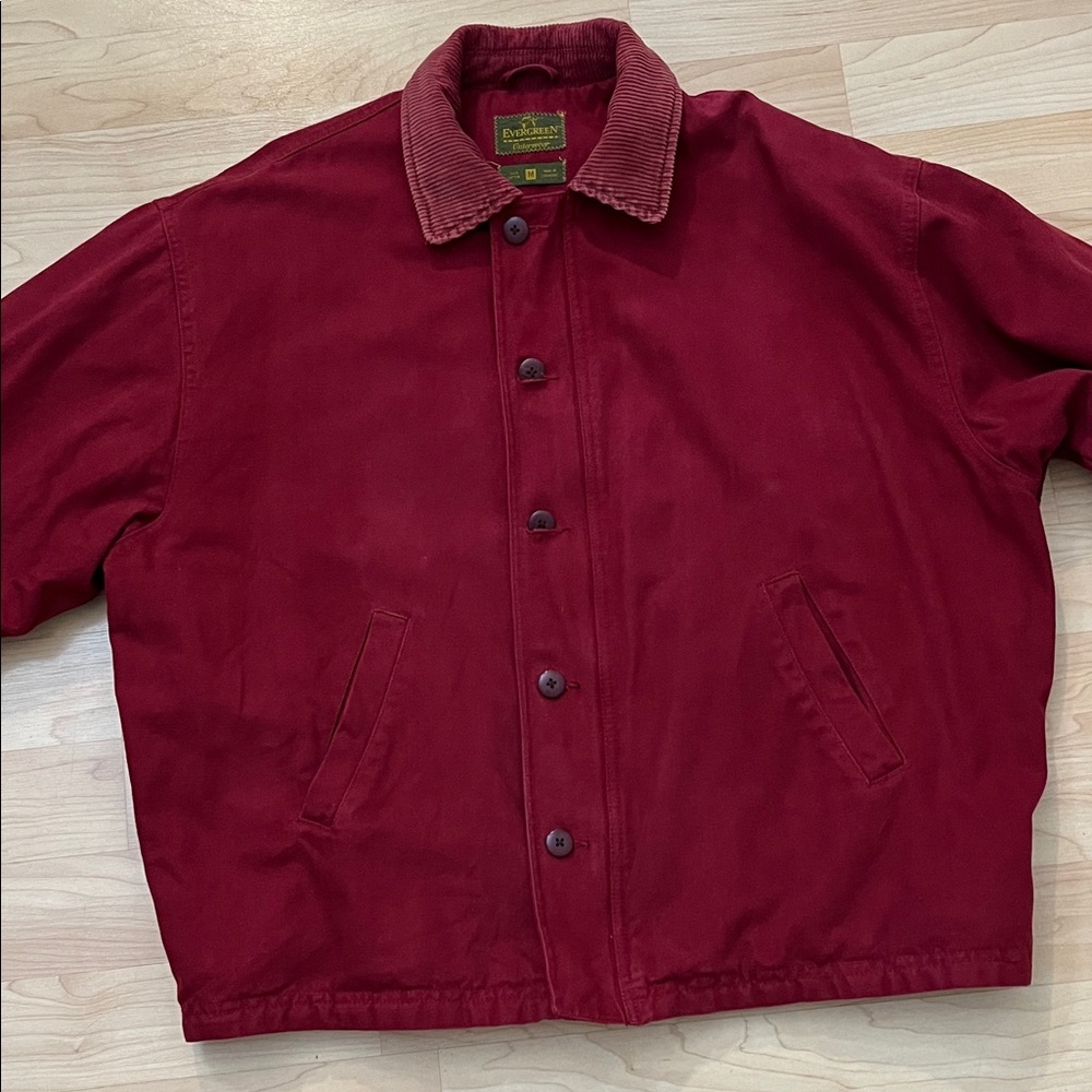Vintage Evergreen Outerwear Red Canvas Jacket Men's M Oversized - Picture 2 of 11